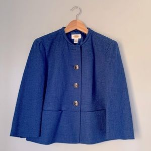 Talbots Cotton Blend Tweed Structured Blazer Jacket